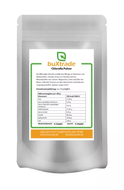 2 kg | Chlorella Pulver | Powder Alge | Algen | Mikroalgen | 100% rein