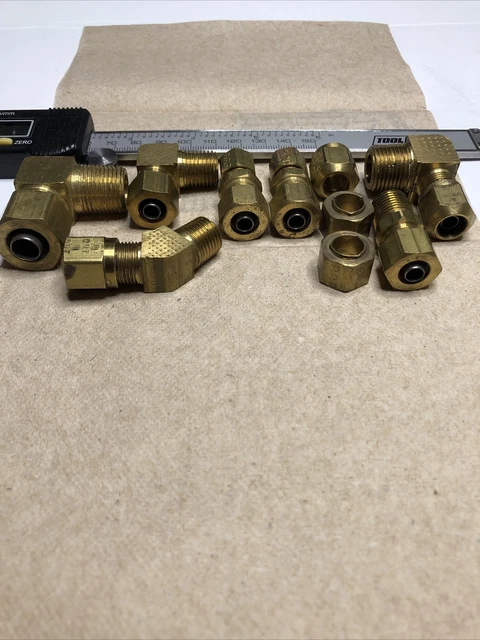 Lot of Mostly Parker Brass Fittings All New 10 Pieces