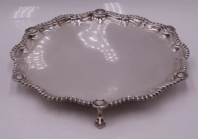 Rare Plateau Tripode En Argent Massif Origine Angleterre Ecosse Glasgow 1831