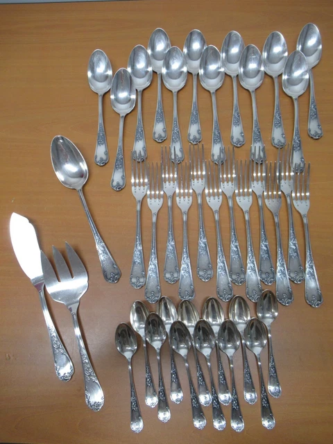12 Couverts à Poisson Métal Argenté Style Art Deco Orfèvre Christofle