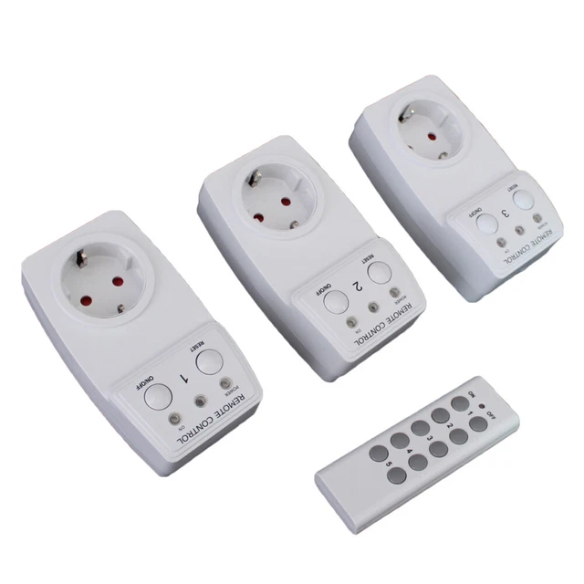 Prise de commutateur de télécommande 3PCS avec 1 télécommande