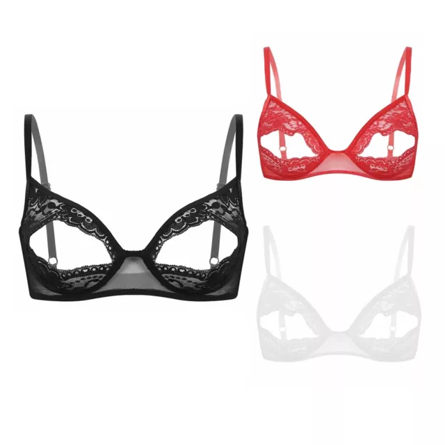 MESH EMBROIDERY LACE Lingerie Bra Set For Women Split Sexy