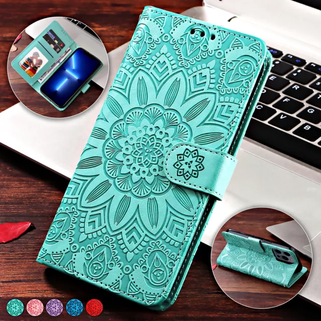 For iPhone 15 14 Pro Max 12 11 13 Magnetic Leather Wallet Flip Stand Phone Case