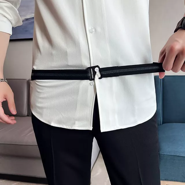 Unisex Belt Men Shirt Gift Lock Sturdy Elastic New Hidden Black Keeper Button