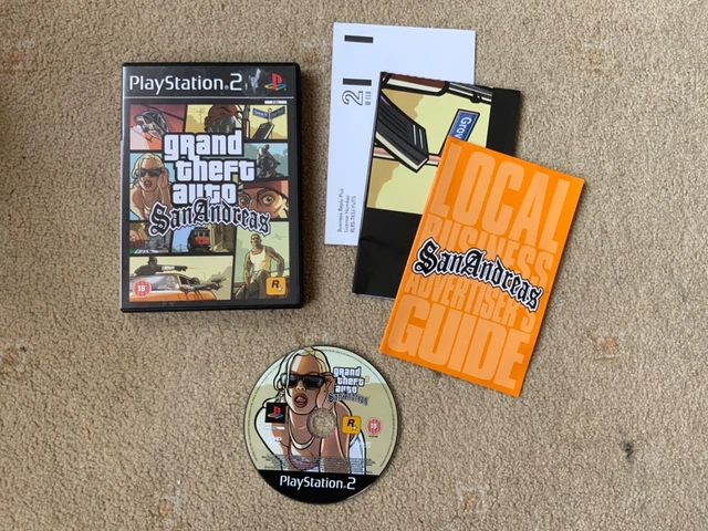 SONY PLAYSTATION 2 - Grand Theft Auto San Andreas Manual + Map Included ...
