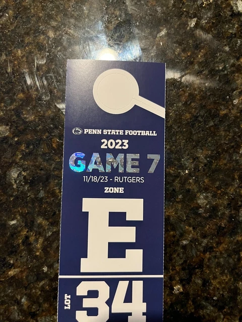 Penn State Rutgers Parking Pass Lot 34