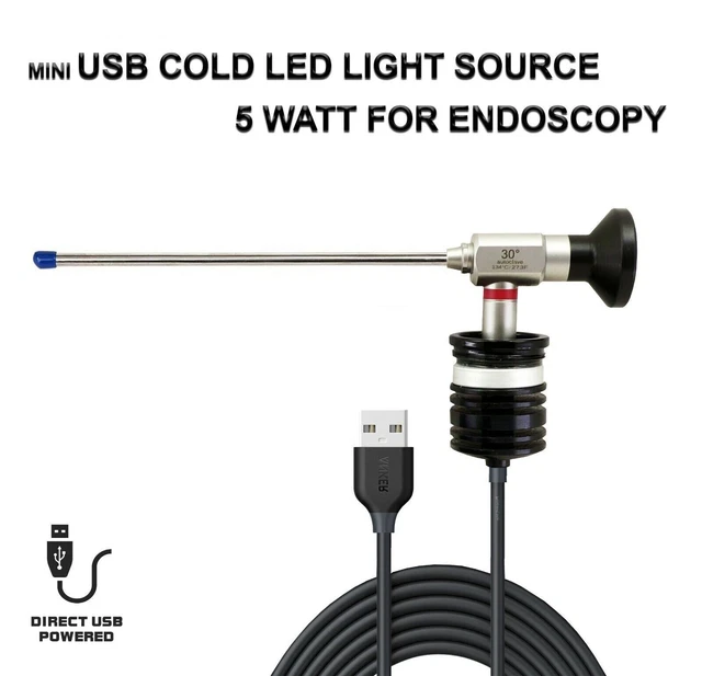 Endoscopy Cold LED Light Source ENT Mini Portable USB 5W Storz Rigid Endoscope