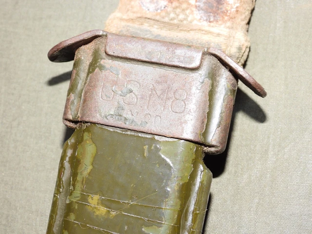 US Army USMC Marine WW2 BAYONET FIGHTING KNIFE M-8 SCABBARD Vtg GI Sheath Rare US Army USMC Marine WW2 BAYONET FIGHTING KNIFE M-8 SCABBARD Vtg GI Sheath Rare