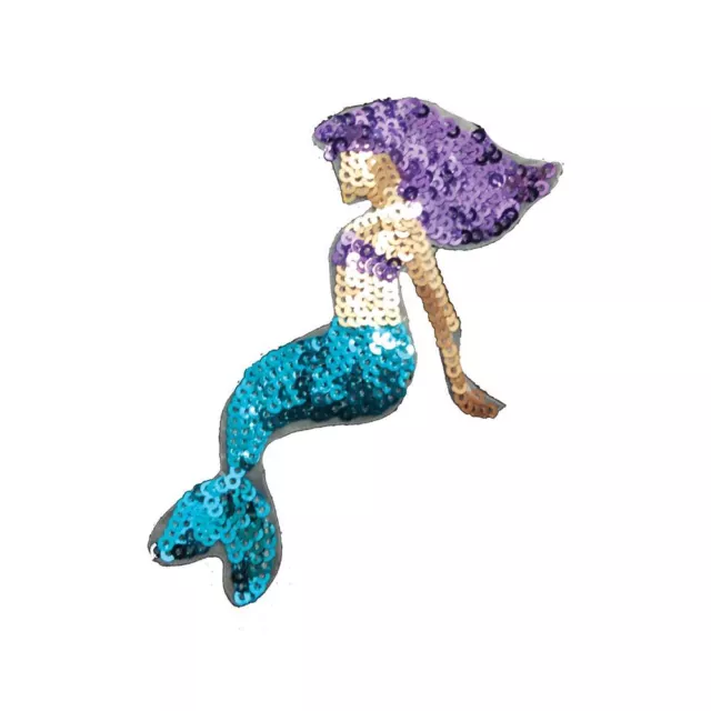 Sequin Mermaid (Iron On)  Embroidery Applique Patch Sew Iron Badge