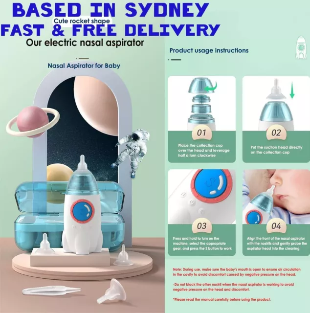 Electric Baby Nasal Aspirator Stuffy Nose Cleaner Snot Sucker Safe Easy Hygienic