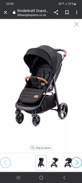 Kinderkraft Grande Pushchair Stroller - Grey KKWGRANGRY00BS brand new in box