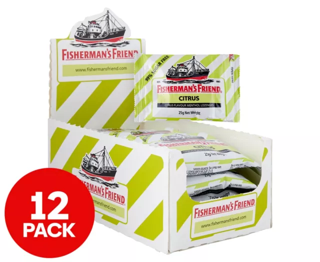 12 x Fisherman's Friend Freshmints Citrus 25g NEW AU