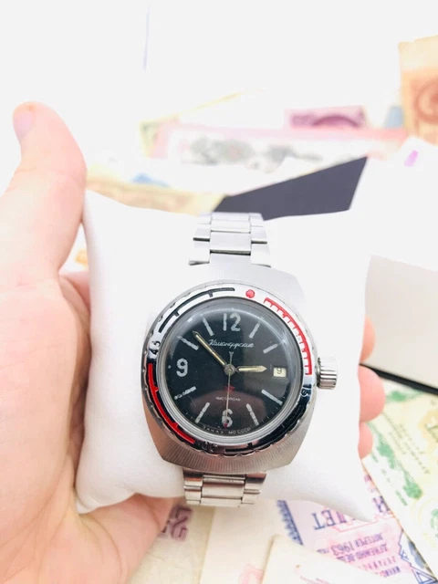 ☢️ Raro Vostok Amphibia Sector 2214 Wostok Komandirskie Barrel USSR Diver...