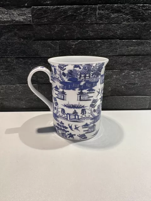 TU Blue Willow Oriental Fine Bone China Mug Cup