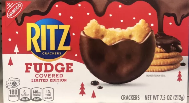 Nabisco Ritz Fudge Covered Holiday Crackers 7.5 OZ LIMITED EDITION