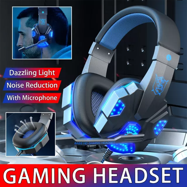 Headphones  LED Xbox Surround Stereo Bass Mic 3.5mm Gaming Headset For PC