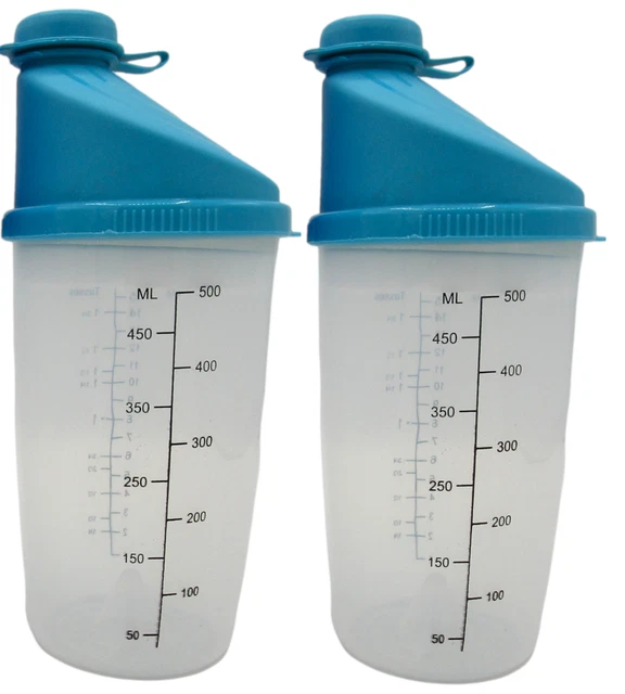 Paquete de 2 botellas agitadoras de proteínas nutricionales de 16 oz tazas mezcladoras libres de BPA 2 azules