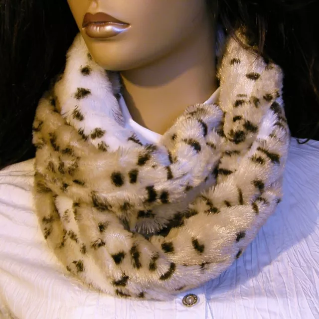 Ladies Winter Scarf - Warm Soft Thick Faux Fur Double Loops Snood Neck Warp