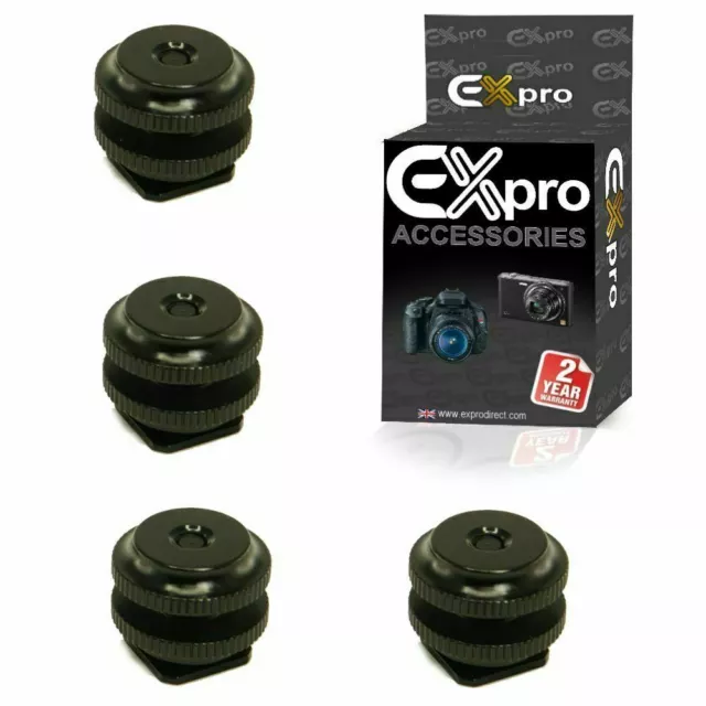 Adaptador 1/4" zapata doble tuerca profesional Ex-Pro x 4 disparador/pie flash