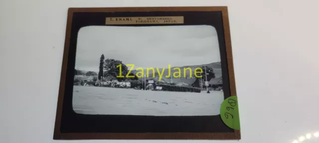 G66 HISTORIC Glass Magic Lantern Slide World cruise T ENAMI OPEN LAND