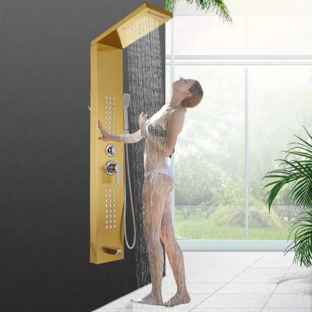 VEVOR Shower Panel Tower Massage System Rain&Waterfall Jet Tap Stainless Steel