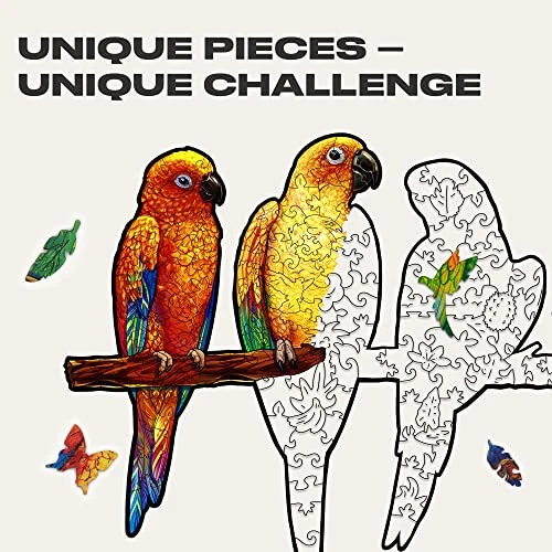 UNIDRAGON Wooden Jigsaw Puzzle, Playful Parrot, Best Gift for Adults and C [NEW] 3