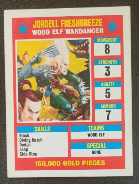 WARHAMMER BLOOD BOWL Spares - Star Player Card - Mighty Zug - Free
