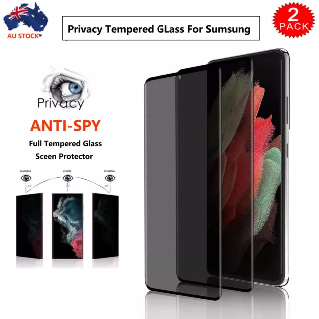 2Pcs For Samsung Galaxy S22 S21 S20 FE Ultra Plus Privacy Glass Screen Protector