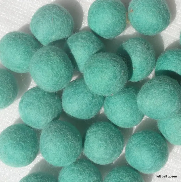 2cm Turquoise Felt Balls - Handmade Wool Felt Beads Pompom Home Decor DIY Crafts