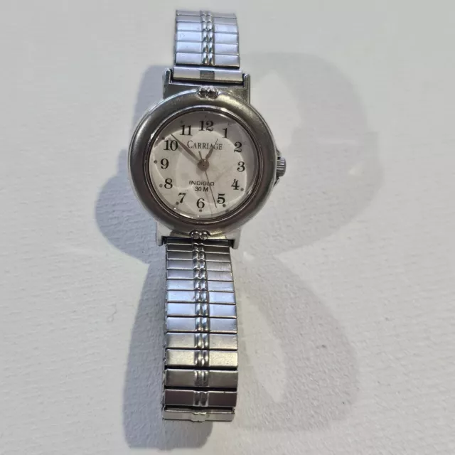 CARRIAGE by TIMEX Women's Indiglo WR30M Watch Two Tone Expansion UNTESTED