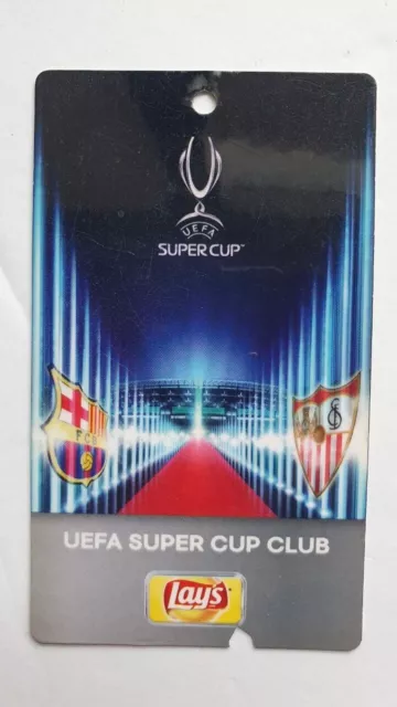 ACCREDITATION CARD oficial UEFA SUPER CUP 2015 Tbilisi FC Barcelona - Sevilla FC