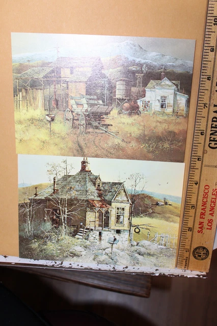 Vintage Lot Frank M. Hamilton Art Print Cards The Love Letter Winter Descends