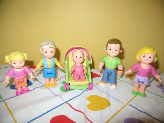 Fisher Price My First Dollhouse Family Doll Lot