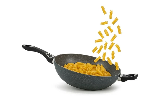 Wok Zanetti Evolution 28 Cm - Antiadhésif - Compatible Induction - Manche Unique
