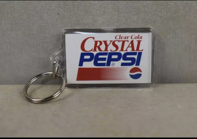 Vintage Crystal Pepsi Clear Cola Lipton Original Iced Tea Keychain