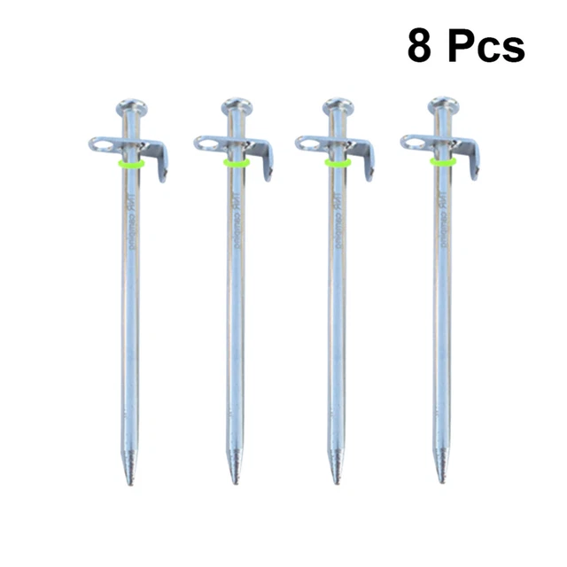 12 Piquets De Tente Triangulaires En Aluminium - 18cm Légers Avec Corde Réfléchissante - Sac Inclus - Parfait Camping Randonnée Plage