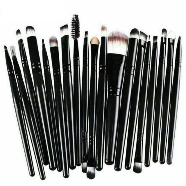 20PCs Makeup Brushes Set Eyebrow Eyeshadow Foundation Makeup Tool Brush Black