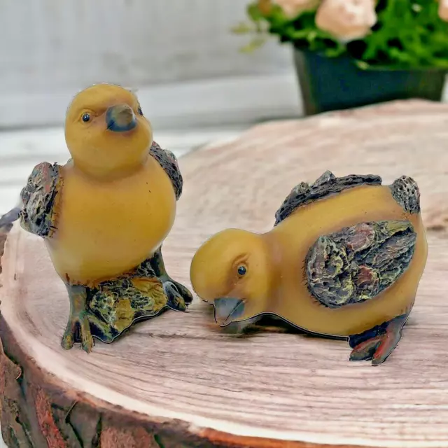 Baby Chicks Figurines Antique Finish Farm Animals Faux Wood Primitive