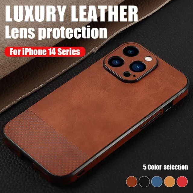 For iPhone 15 14 13 12 Pro Max 11 XS XR X 8 Luxury Leather ShockProof Case Cover