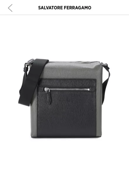 New Auth Salvatore Ferragamo Revival Leather Crossbody Messenger Travel Bag