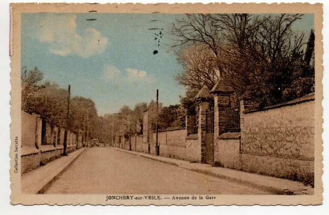JONCHERY SUR VESLE - Marne - CPA 51 - l' Avenue de la Gare - carte de 1947