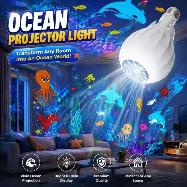 Pattern Couch ROTATING CHRISTMAS PROJECTOR Bulb E27,16 Patterns Ocean and Christmas ...