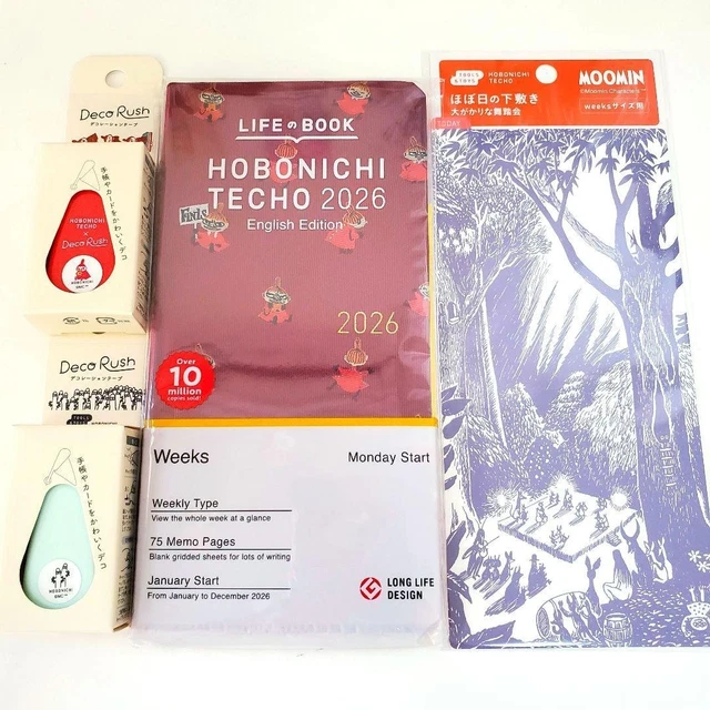 Hobonichi Techo 2026 Weeks - Moomin: Little My Everywhere! (Inglés, Alto Y Delgado, Inicio De Enero