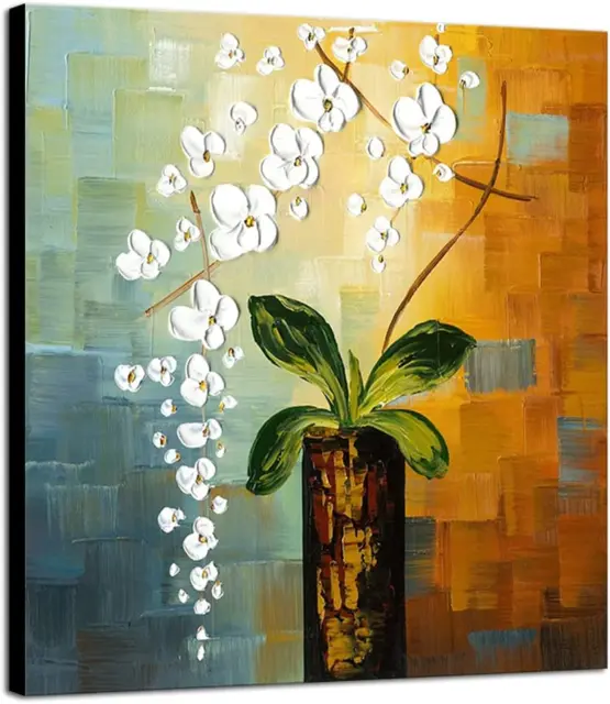 Beauty of Life 100% Hand-Painted Modern Flower Artwork Abstract Floral Oil Paint