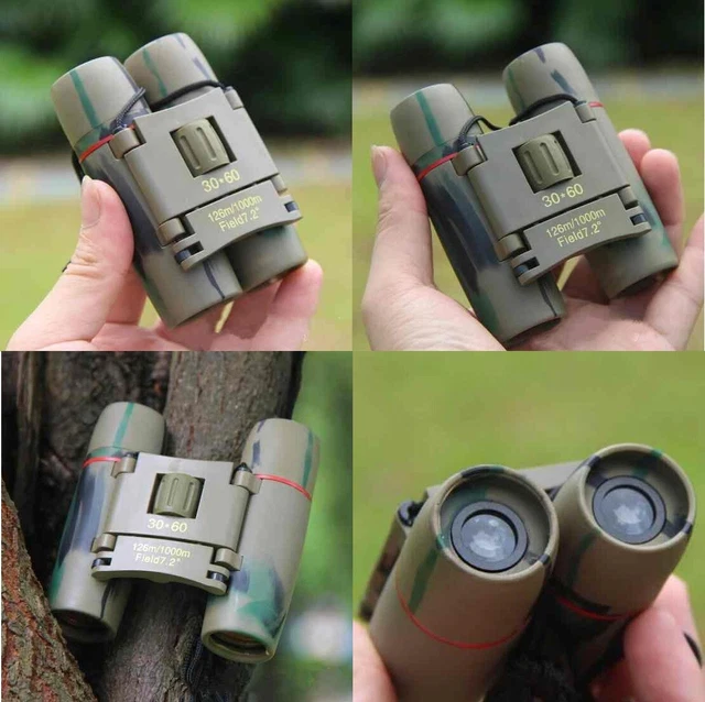 Binocolo tascabile da softair airsoft.Portatile,messa a fuoco,zoom 30x60,caccia