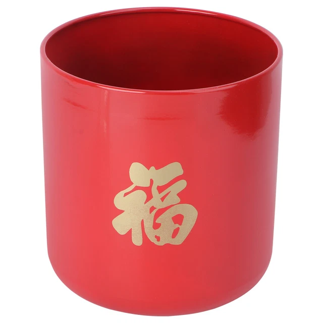Fu Word Hug Bucket Iron Flower Pot Spring Festival Decoration Flower Bucket