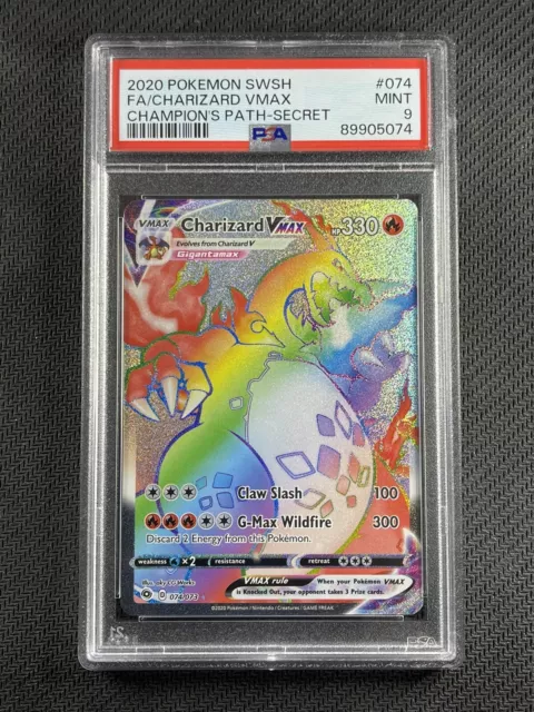 Pokemon Card PSA 9 Mint Charizard VMAX Champions Path Rainbow Hyper Rare 074/073