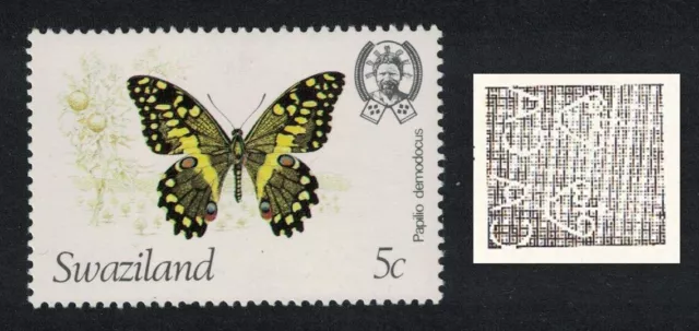 Swaziland Butterfly 'Papilio demodocus' 5c Wmk Crown to Right 1982 MNH SG#393