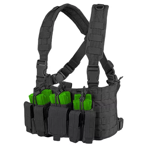 Condor Tactical Combat Recon Police Chest Rig Vest Molle Webbing Black