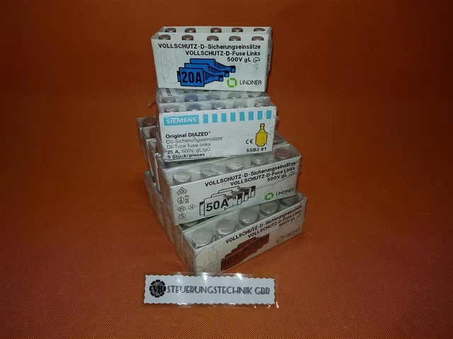 LINDNER Vollschutz D-Sicherungseinsatze 50 A Vollschutz-D-Fuse Gauche 500V Gl